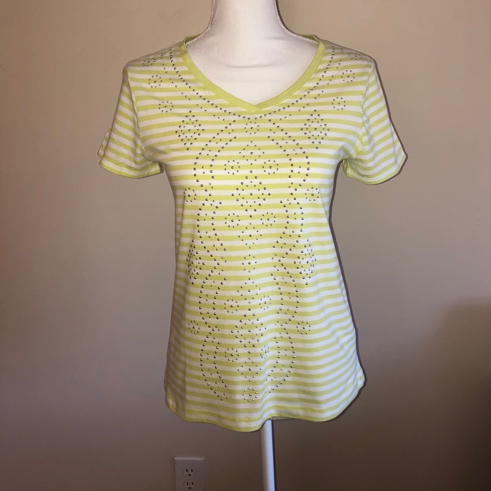 Chico’s Zenergy Bridgette Embellished T-Shirt Sz 0